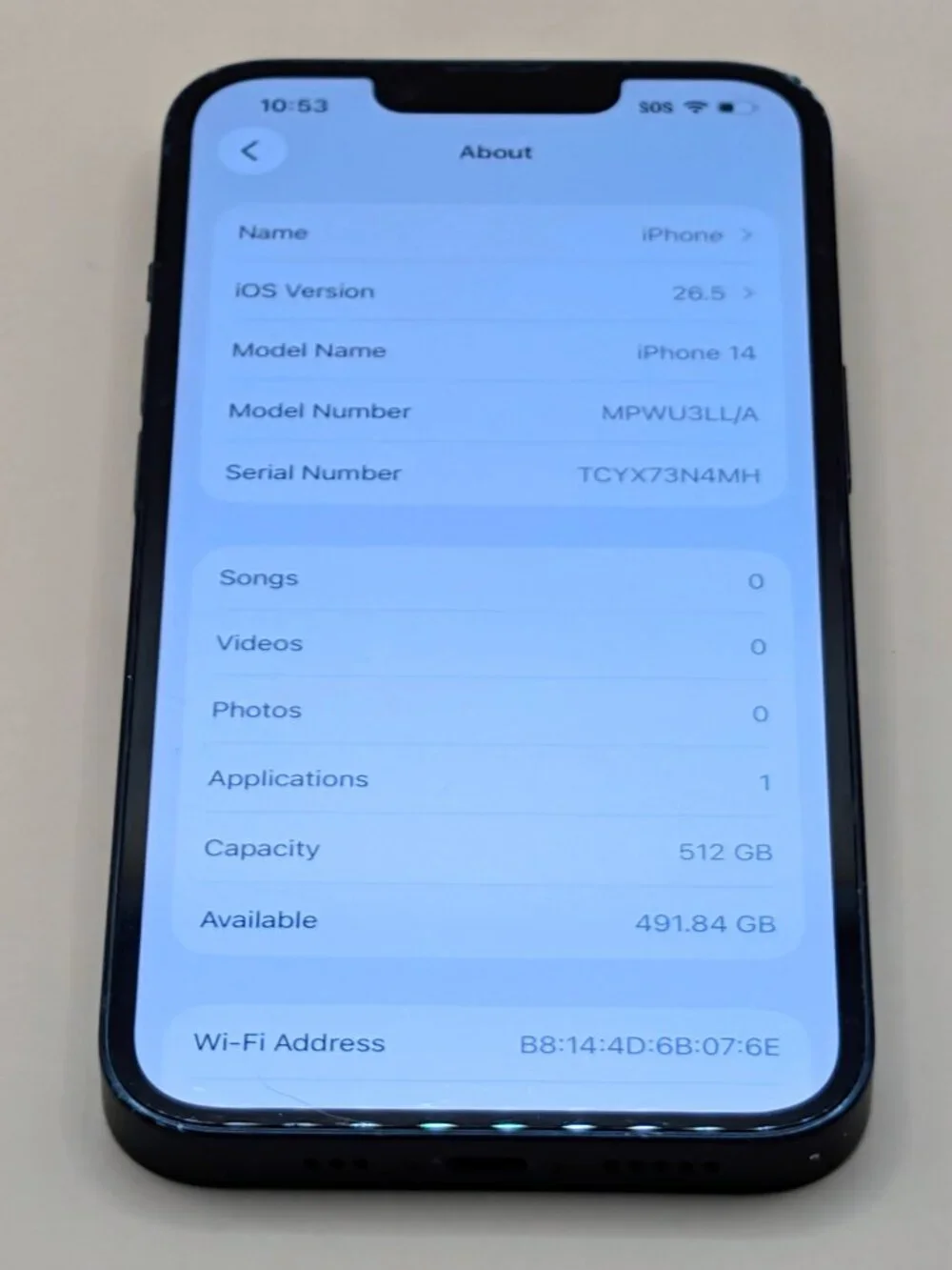 Apple iPhone Black Frame with Blue Display